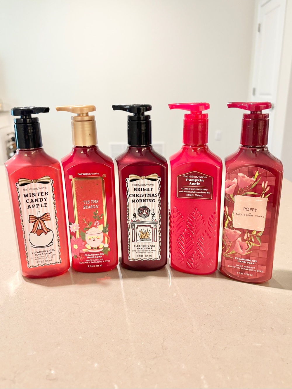Bath and Body Works 5 Hand Soaps Winter Candy Apple Pumpkin Apple Christmas